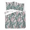 Ložní prádlo z mikrovlákna 220x200 bílé zelené listy 5169 A 30 Light