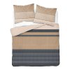 Bavlněné ložní prádlo 220x200 béžová krémová grafitové pruhy 5245 A Bavlna 48