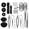 Profesionální Kadeřnická Sada pro Účesy s 21 Prvky, Černé Sponek a Gumiček na Vlasy