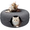 Pelíšek pro kočky typu donut, průměr 50 cm, šedý plst
