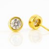 Náušnice z nerezové oceli pokovené 14k zlatem s kubickou zirkonií KST3470