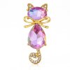 Dekorativní brož s koťátkem z křišťálu BZ220
