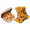 Sada 4 páru ponožek s vtipným potiskem Pizza, univerzální velikost, bavlna/polyester, měkké a hřejivé