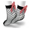Síťované ponožky s velkou růžovou mašlí, pružné, univerzální velikost