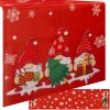 Vánoční běhoun na stůl s trpaslíky, červený-bílý-zelený, polyester, 220x40 cm