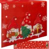 Vánoční běhoun na stůl s trpaslíky, červený/bílý/zelený, polyester, 180x40 cm