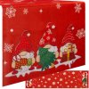 Vánoční běhoun na stůl s trpaslíky, červený, polyester, 150x40 cm