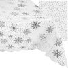 Vánoční ubrus s motivem sněhových vloček, bílá a stříbrná, polyester, 180x140 cm