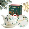 VÁNOČNÍ SADA - džbán s hrnkem a podšálkem v dekorativní krabičce KB27