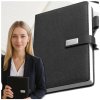 Zápisník/deník A5 kožený elegantní zapínání černý