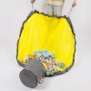 Multifunkční Koš na Hračky s Podložkou, Šedý/Žlutá-Černá, Oxford Tkanina a Polyester, Průměr 135 cm