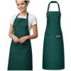 Ochranná kuchyňská zástěra pro ženy i muže, voděodolná, zelená, s kapsami