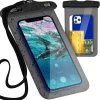 Vodotěsné pouzdro na telefon s možností fotografování pod vodou, černé, PVC + ABS + polyester, 20.2x11.5 cm