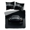 3D povlečení z mikrovlákna s černým sportovním autem – 220x200 cm – Visuale 3D – vzor 5430 A