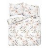 Flanelová sada ložního prádla 220x200 bílá s meruňkovými a modrými květy - Pastel Flowers - 5635 A