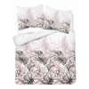 Saténové ložní prádlo 220x200 bílá tropické listy růžová – 5540 B – Home Elegance