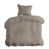 Bavlněné ložní prádlo 140x200 taupe jednobarevné s volánem Pure 23