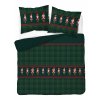 Vánoční bavlněné povlečení 220x200 zelené se zelenými kostkami a louskáčky – 5820 B – Vánoční pohodlí