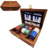 Pokerová sada v dřevěné krabičce – 100 žetonů – DNU-102