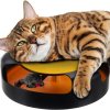 Interaktivní Hračka pro Kočky - Kolečko s Myší a Drápakem, Plast a Látka, Průměr 25 cm
