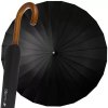 Velký vládní deštník, černý, 145 cm, sklolaminátové dráty a dřevěná rukojeť
