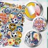 Sada samolepek na fotbal, 50 ks, barevné DIY dekorace