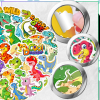 Sada samolepek s dinosaury, 50 ks, pro děti, DIY dekorace