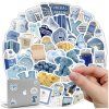 Sada modrých estetických samolepek bluecore, 60 kusů, DIY dekorace