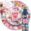 Sada 100 barevných samolepek se srdíčky na Valentýna, DIY dekorace