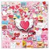 Sada 100 barevných samolepek se srdíčky na Valentýna, DIY dekorace