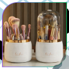 Organizér na make-up s víkem na kosmetické štětce, bílý