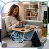 Skládací stolek na notebook k posteli, stojan na stůl s prostorem pro tablet