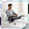Skládací stolek na notebook k posteli, stojan na stůl s prostorem pro tablet, černý