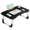 Skládací stolek na notebook k posteli, stojan na stůl s prostorem pro tablet, černý