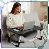 Skládací stolek na notebook k posteli, stojan na stůl s prostorem pro tablet, černý