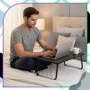 Přenosný stolek na notebook k posteli s držákem na tablet, skládací, černý