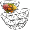 Geometrický ovocný košík černý kov moderní 27 cm