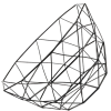 Geometrický ovocný košík černý kov moderní 27 cm