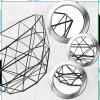 Geometrický ovocný košík černý kov moderní 27 cm