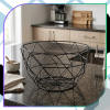 Geometrický ovocný košík černý kov moderní 27 cm