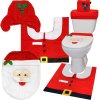 Vánoční koupelnový set - univerzální velikost, polyester, červená/bílá/zelená