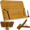 Stojan na knihy a tablet z bambusu, nastavitelný úhel, rozměry 28 x 3 cm