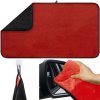 Velký sušicí ručník do auta z mikrovlákna, červená/černá, 60x90 cm