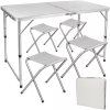 Kempingový set - stůl a 4 židle, MDF + ocel, rozměry stolu: 120 x 70,5-62,5-54 x 70 cm