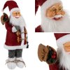 Vánoční figurka Santa Claus 60cm, šedá/bílá/červená, plsť/plast