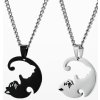 Náhrdelník přátelství BEST FRIENDS z chirurgické oceli, motiv kočky, 44 cm + 5 cm prodloužení, antialergenní