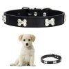 Kožený obojek pro psy roztomilý s kotníky černý nastavitelný