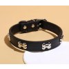Kožený obojek pro psy roztomilý s kotníky černý nastavitelný