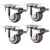 Sada 4 otočných gumových koleček s brzdou
