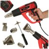 Elektrický topný hořák s regulací teploty 0-600 stupňů C průtok vzduchu 300-500 l/min + 4 vyměnitelné hroty 1850W